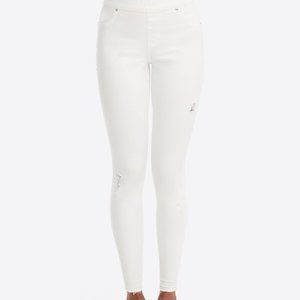 Spanx White Distressed Skinny Jean